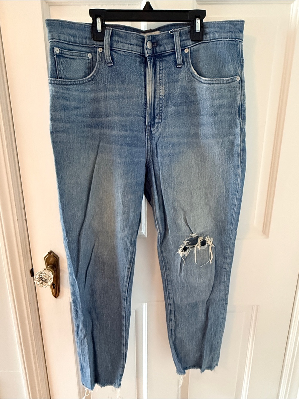 Madewell Perfect Vintage Light Wash Distressed High-Rise Jeans